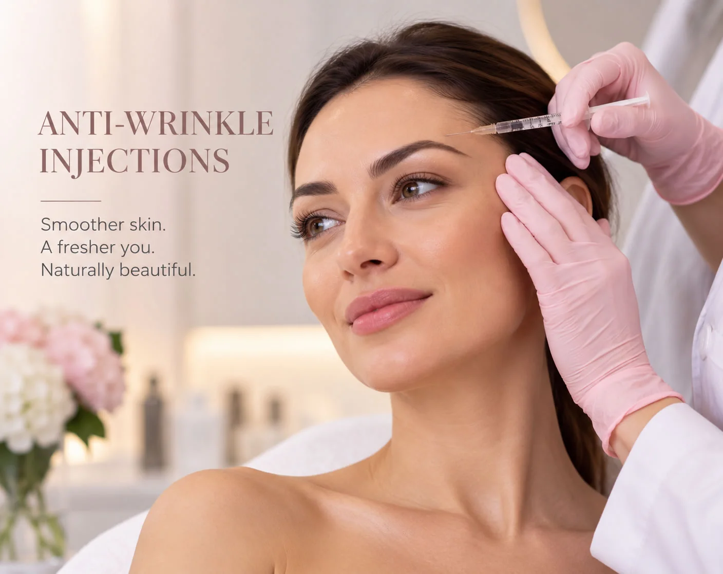 Illustration of anti-wrinkle injection treatment