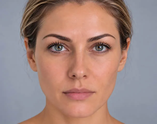 Facial appearance before treatment illustration